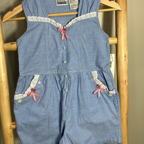 Basic Editions Blue Kids Romper 6 - Picture 1 of 8